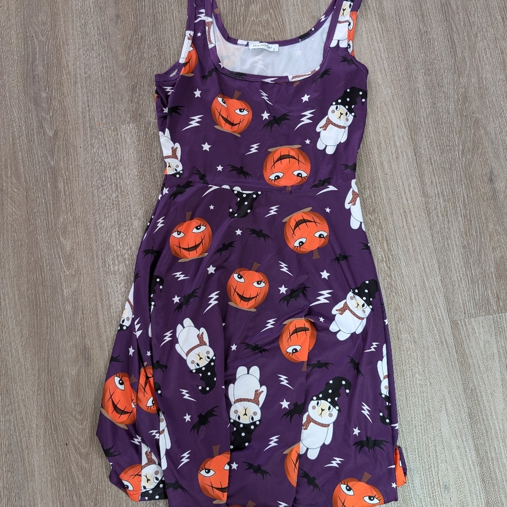 Microstar Purple Halloween Skater Dress - Women's Size Small